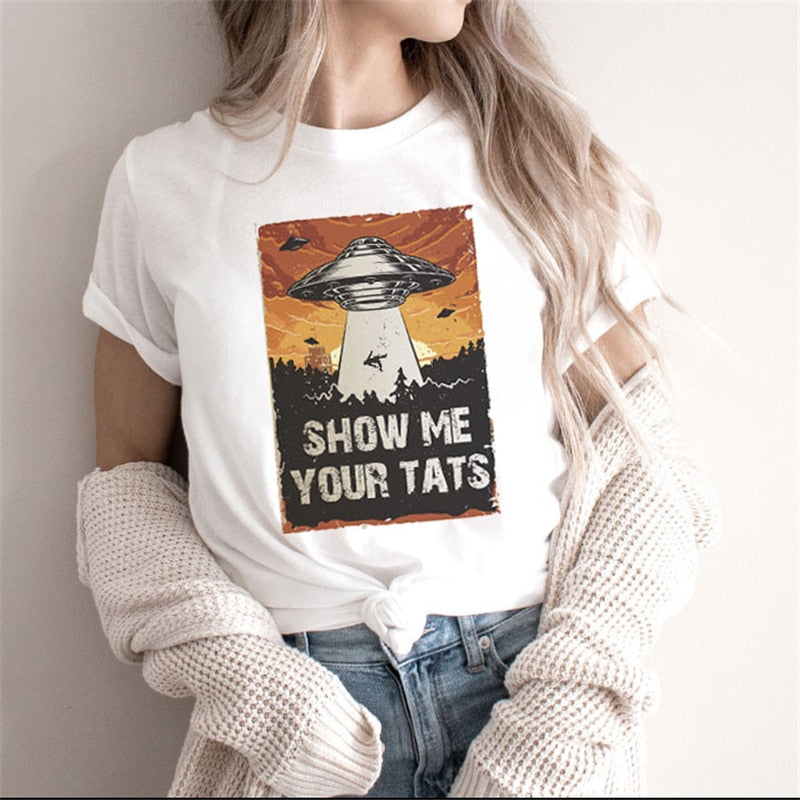 Zodiac Signs Art Print T-Shirt | Fashionable Astrology Short Sleeve Lady Clothes Tops Tees