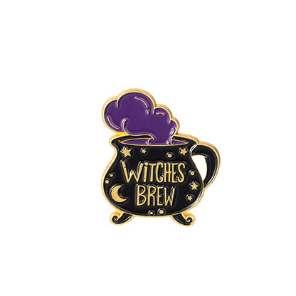 Purple Witch Cartoon Series Enamel Pins | Punk Aesthetic Brooch Badges