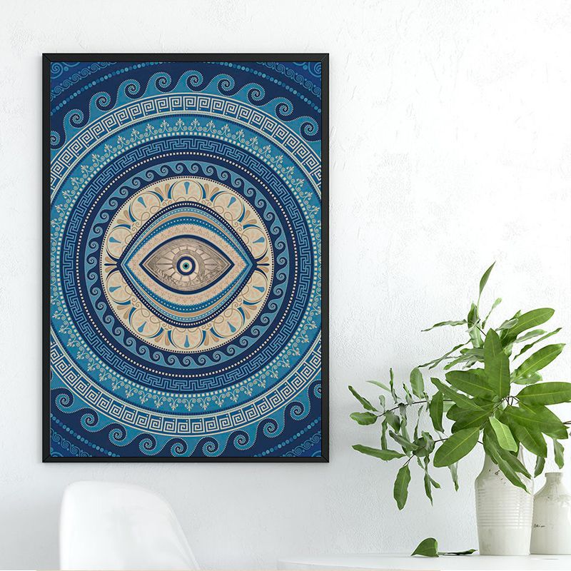 Retro Abstract Eye Shapes and Inspiring Quotes Kraft Paper Wall Art Poster