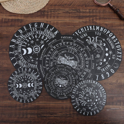 Stars Sun Moon Black White Wooden Pendulum Board Altar Decoration