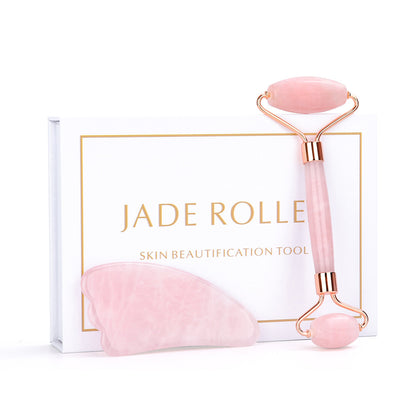 Natural Crystal Jade Roller and Gua Sha Set