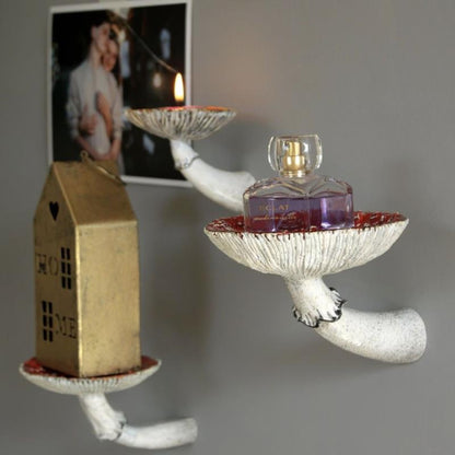 Whimsical Amanita Mushroom Floating Shelf