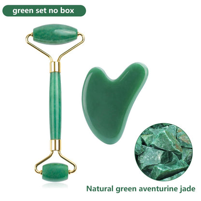 Natural Crystal Jade Roller and Gua Sha Set