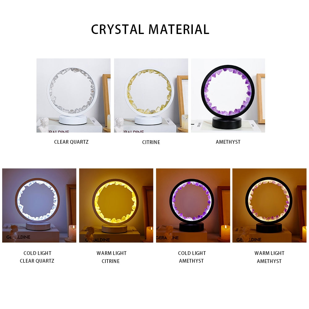 Crystal Magic LED Bedside Lamp | Rechargeable Natural Quartz Night Light