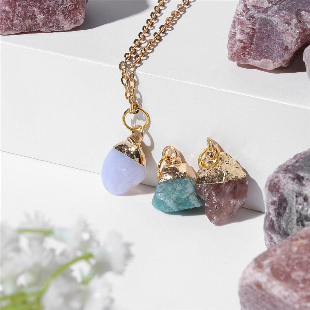 Raw Crystal Pendant Interchangeable Necklace