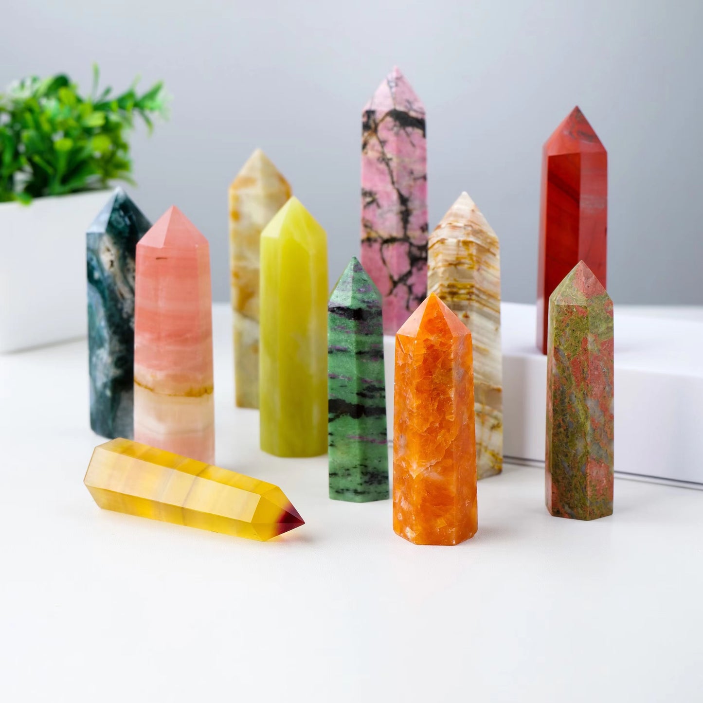 Natural Crystal Point Towers Healing Crystals for Spiritual Decor and Energy Work