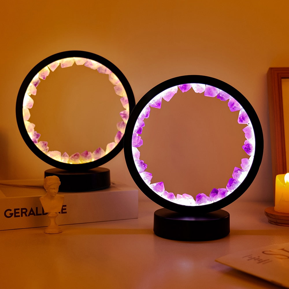 Crystal Magic LED Bedside Lamp | Rechargeable Natural Quartz Night Light