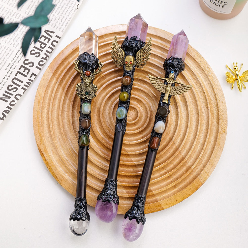 Magical Natural Crystal Scepter for Ceremonies and Spiritual Gifts